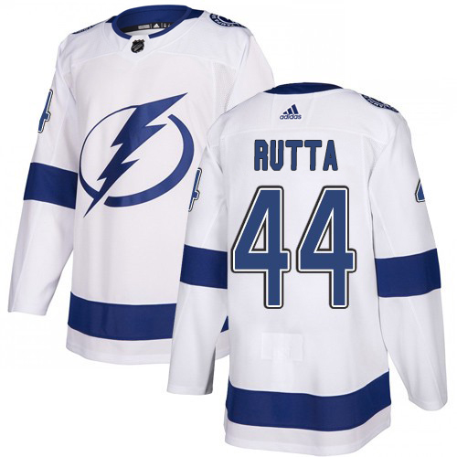 Adidas Tampa Bay Lightning Men #44 Jan Rutta White Road Authentic Stitched NHL Jersey->tampa bay lightning->NHL Jersey